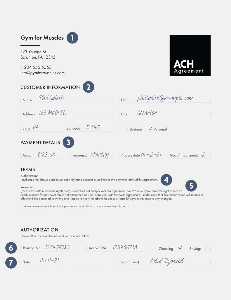Ach authorization form how to create one rotessa payments