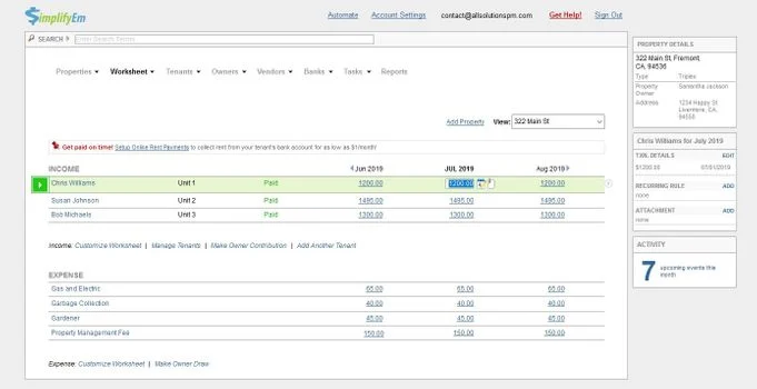 SimplifyEm Property Management Software Desktop Screenshot