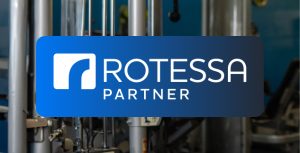 Rotessa Partner badge on a busy image background