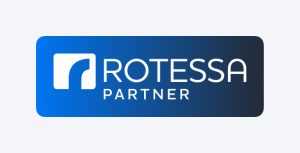 Standard dark Rotessa Partner badge on a light background.